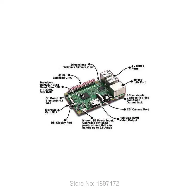 Raspberry Pi 3 Model B PI3 WiFi Bluetooth с корпусом и радиатором|raspberry pi|pi 3raspberry pi model b |
