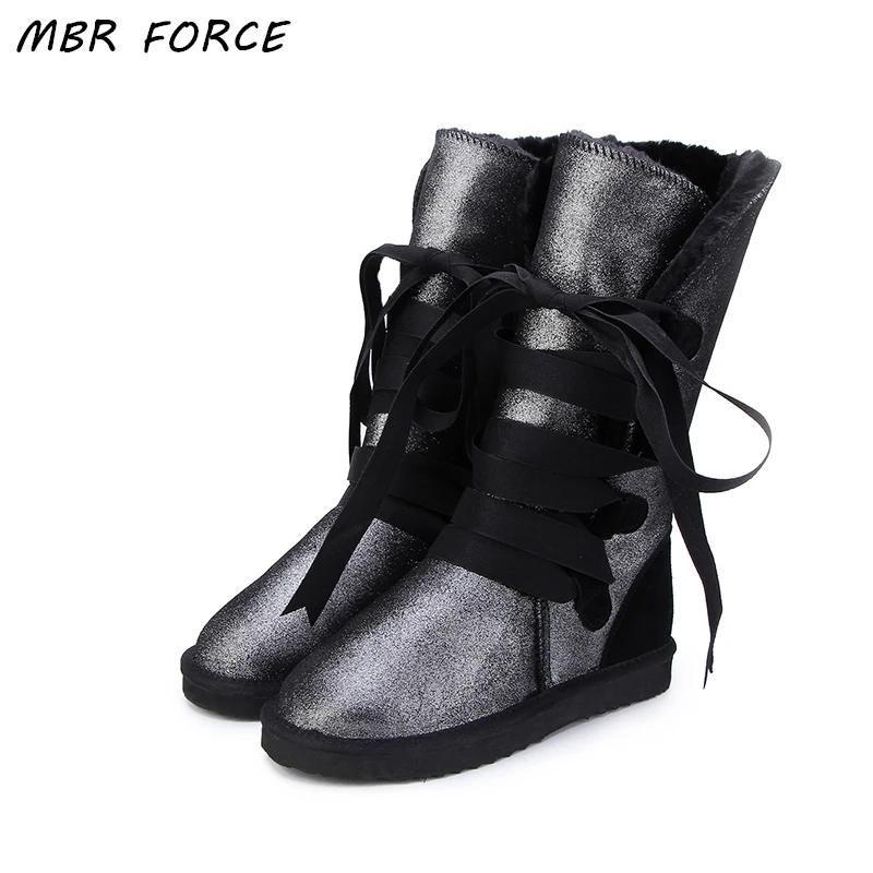 MBR FORCE/зимние сапоги высокого качества; женские зимние сапоги; женские модные классические высокие сапоги из натуральной кожи в австралийском стиле; сезон зима