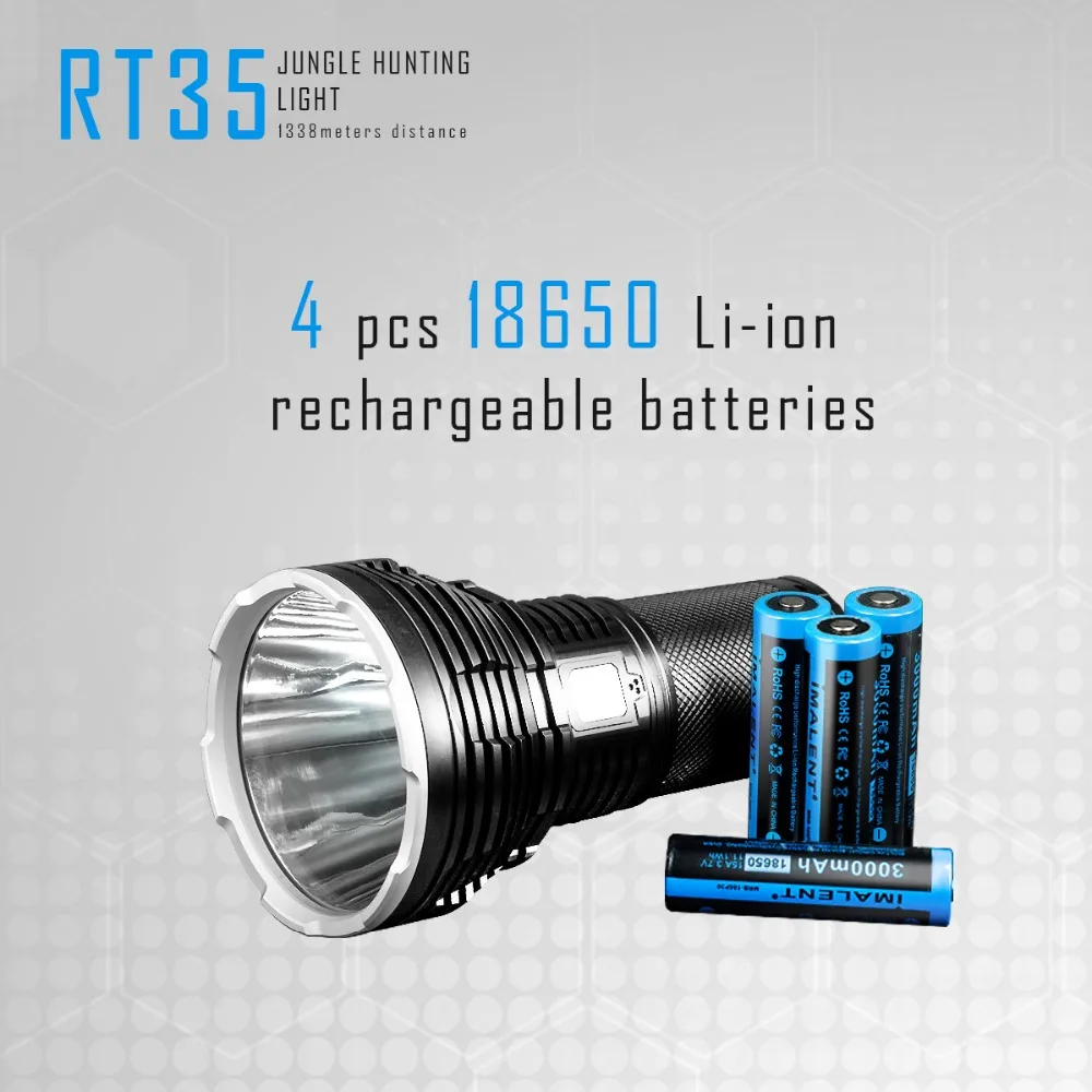 IMALENT RT35 USB Магнитный зарядный фонарик CREE XHP35 HI LED max 2350 люмен дальность луча 1338 м