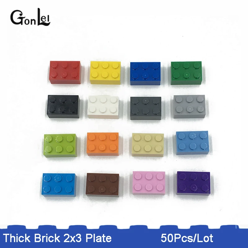 50 шт./лот MOC толстый Кирпич 2x3 Плиты строительные блоки сборные Кирпичи DIY игрушки