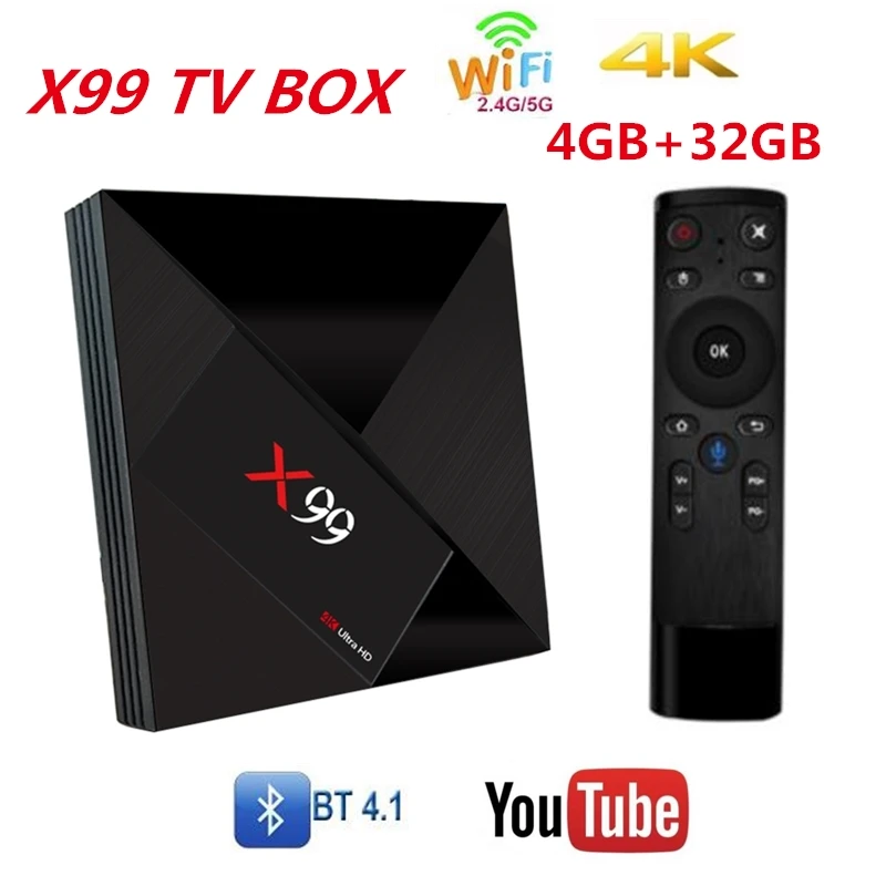 X99 ТВ BOX Android 7 1 коробка RK3399 Мали T860MP4 4 Гб Оперативная память + 64 GB Встроенная HDR10 2 4G 5G