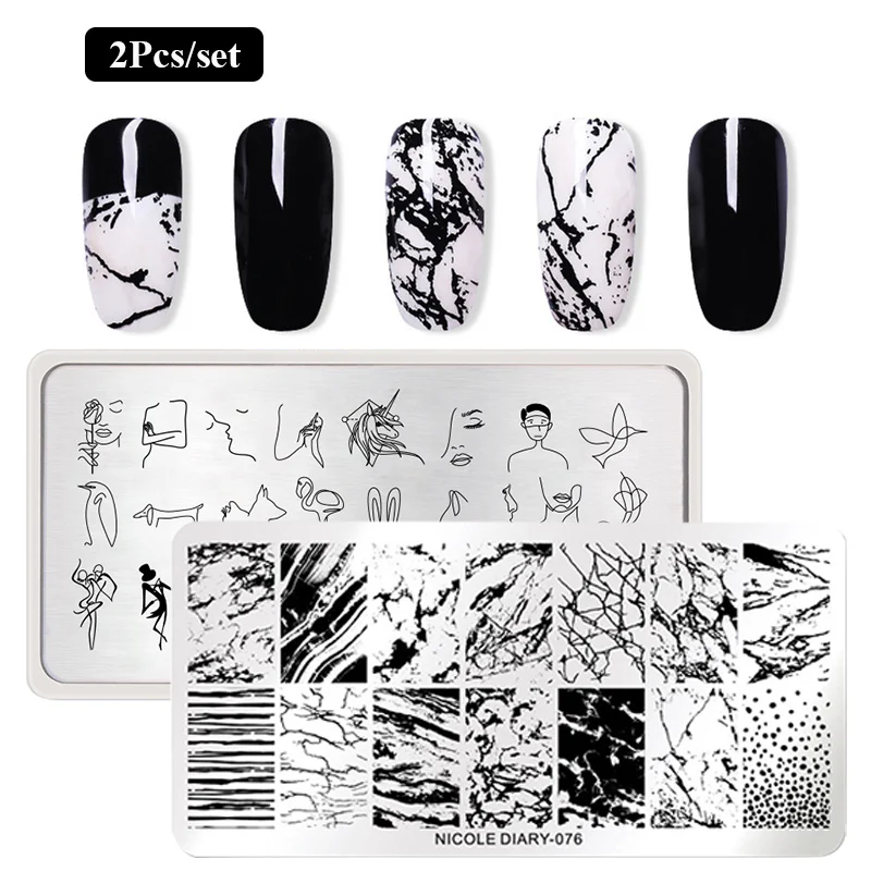 Набор штампов для дизайна ногтей NICOLE DIARY набор из нержавеющей стали шаблоны