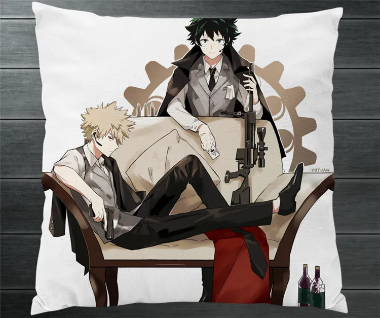 Boku No My Hero Академия bakugou katsuki Izuku Midoriya двухсторонний Чехол на подушку 40x40 см для