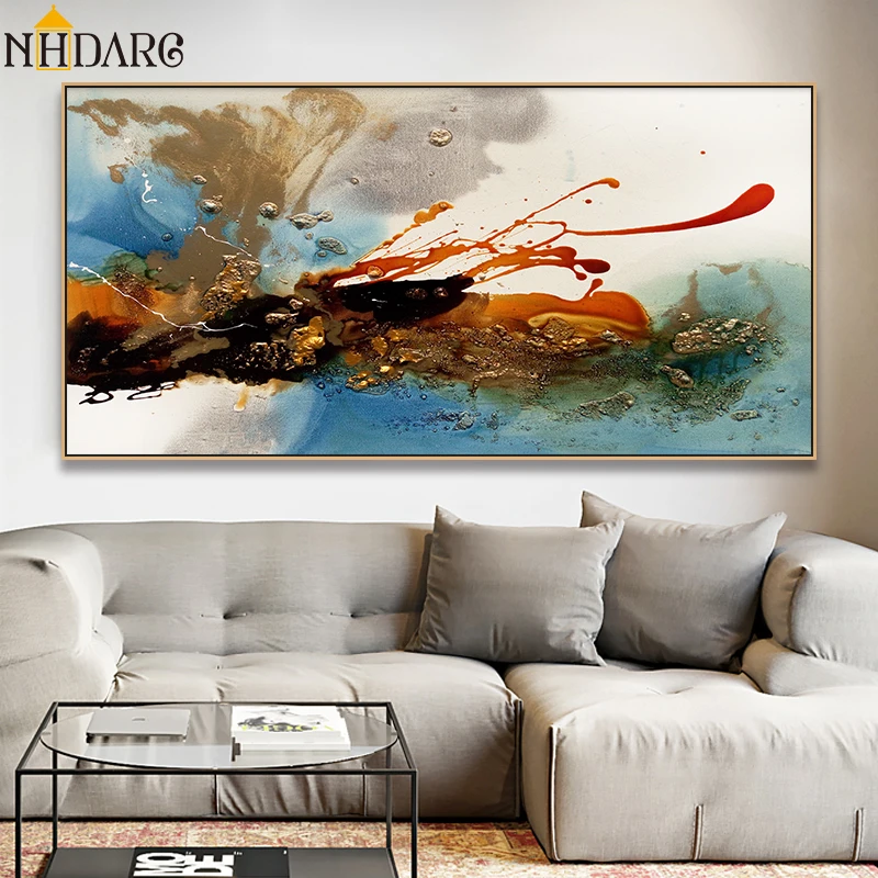 

2019 Hot Sale Decorative Canvas Print Painting Poster Art Abstract Splash-ink Glamour Wall Pictures For Living Room, Home Decor