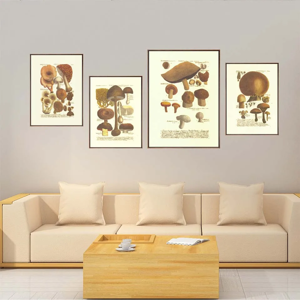 Декор для дома Живопись на холсте Постер и печать Рисунки для гостиной Масло Нерамочные Рисунки Грибы.