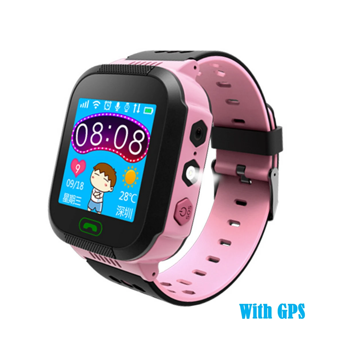 Q528 Детские умные часы с сенсорным экраном Часы с камерой gps LBS удаленный вызов SOS здоровье шагомер точный монитор местоположения - Цвет: Зеленый