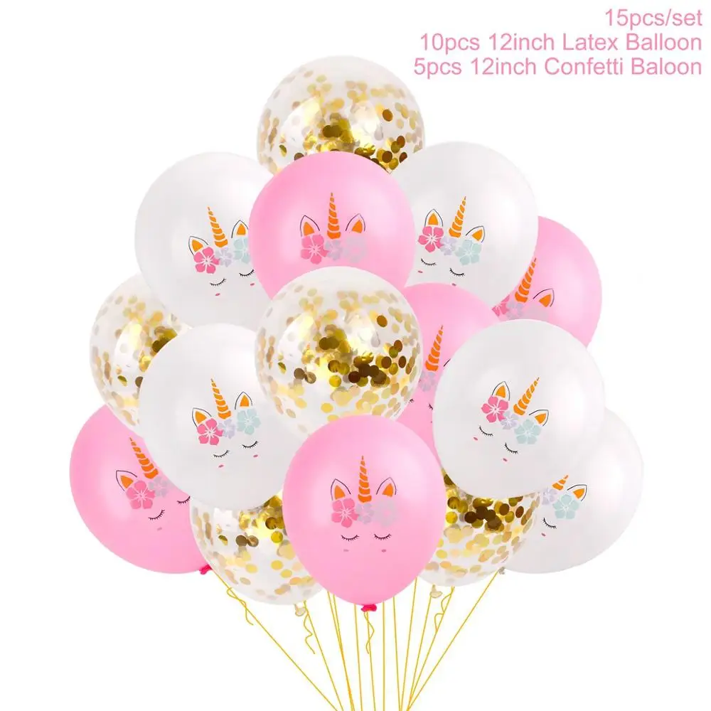 balloon set 1 QIFU вечерние принадлежности Единорог украшения на день рождения Единорог украшения Единорог вечерние украшения детский душ для девочек - Цвет: balloon set 1