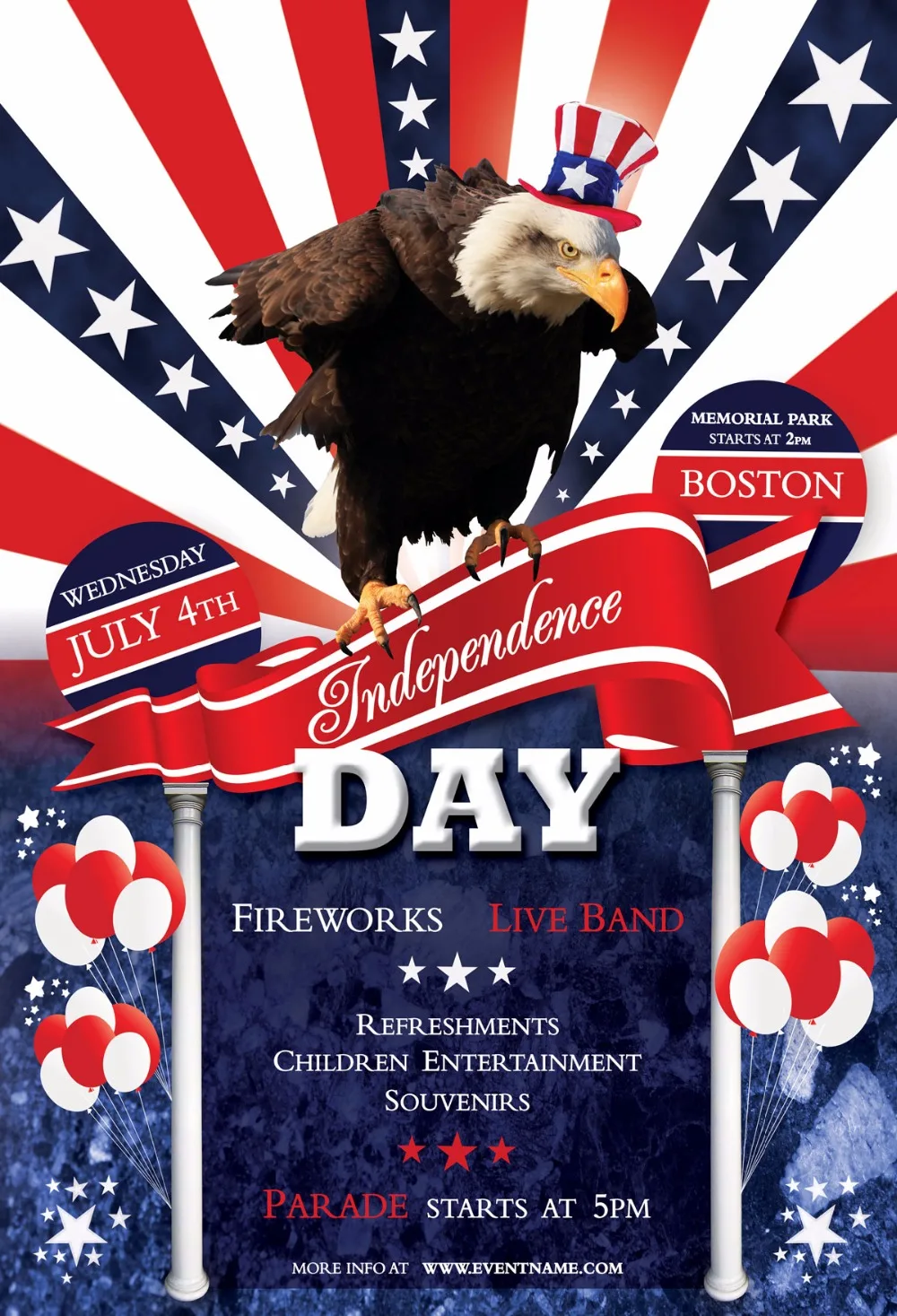 

VinylBDS Photographic Background Thick Cloth American Flag Independence Day Retro Pattern Background Dlr-1