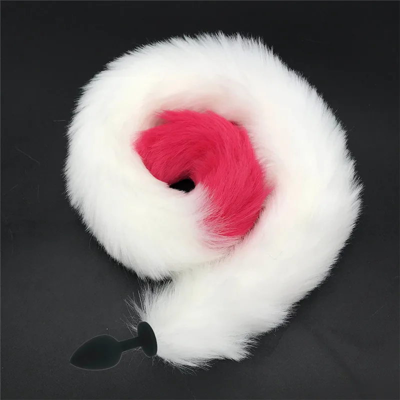 80cm Long Fox Tail Exotic Accessories Anal Butt Plug Silicone Anus Beads Stimulation Sex Products Adult Games | Красота и здоровье