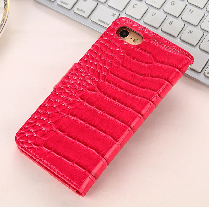 Роскошные из крокодиловой кожи ТПУ + флип-чехол ПУ со слотом для карт смартфонов