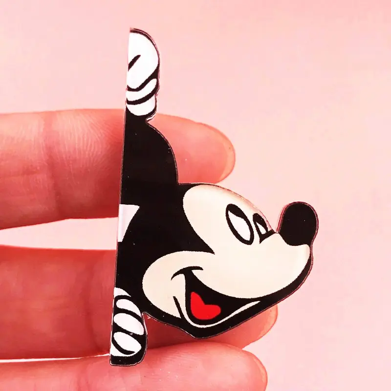 4 1 шт., акриловая брошь с Микки Маусом из мультфильма Harajuku Icons, Значки для девочек, булавка, украшение для рюкзака, броши для рукоделия - Цвет: 4