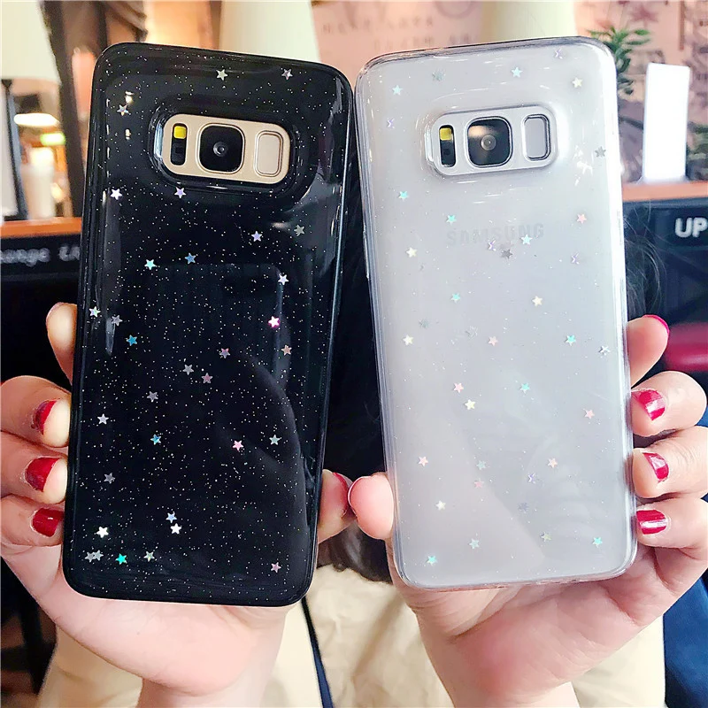 Блестящий Прозрачный чехол для Samsung Note 9 Galaxy s9 s7 Мягкий из ТПУ S7 edge S8 S9 Plus Note9