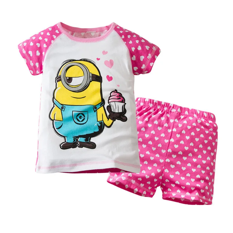 Baby Girls Sleepwear Boys Minions Pajamas Suits Cotton Kid Pyjamas Cartoon Toddler Nightwear Clothing Set Soft Children | Детская одежда