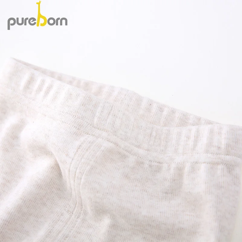 Pureborn детские брюки повседневные длинные брюки хлопок Весна Осень Леггинсы Детская одежда для маленьких мальчиков и девочек одежда