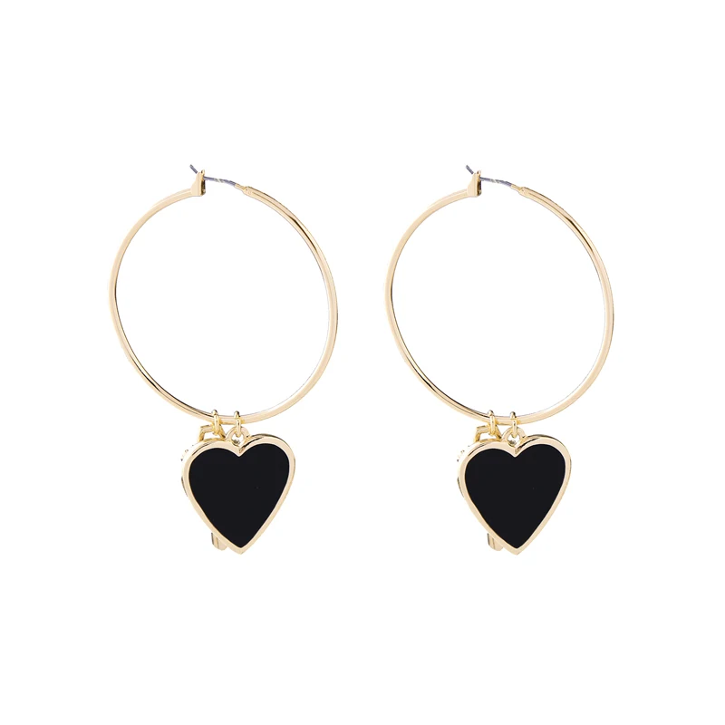 Красные/черные классические женские керамические серьги Bijoux Hoop смешанные