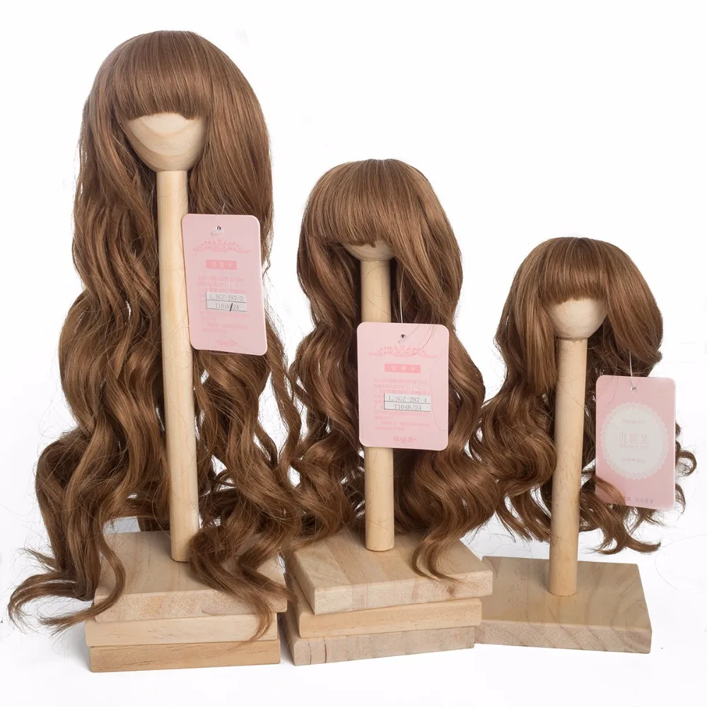 Cateleya BJD wig high temperature fiber Aristocratic series big wave long curly hair neat bangs brown1/3 1/4 1/6 accessories | Игрушки и