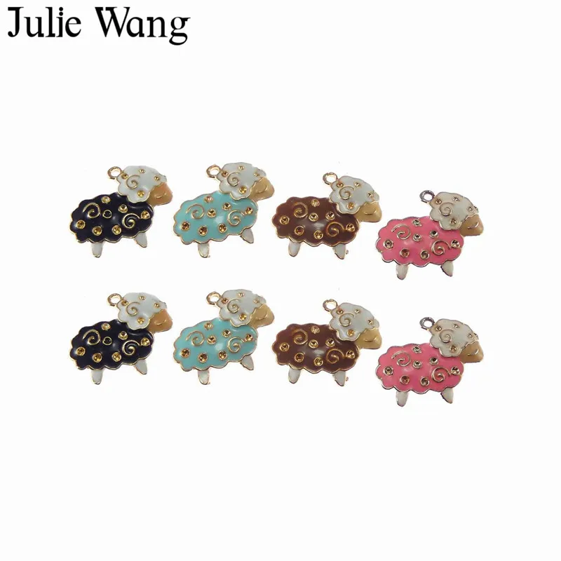 Julie Wang 5 шт. сплав 4 цвета на выбор эмалированная маленькая искусственная Подвеска