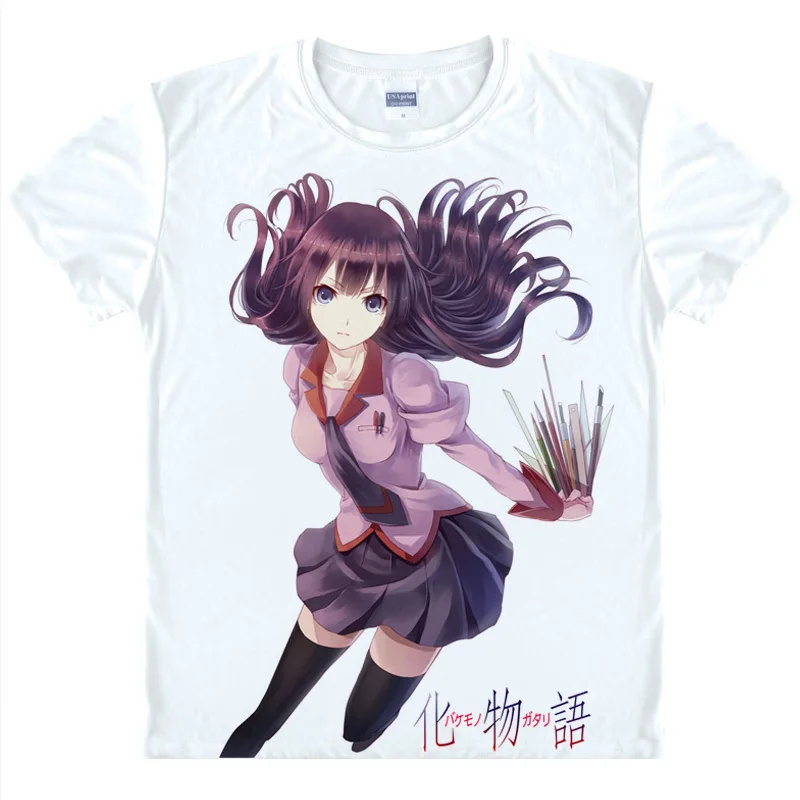 Bakemonogatari Monstory аниме подарки Рождество футболки японское 3d печать Косплей