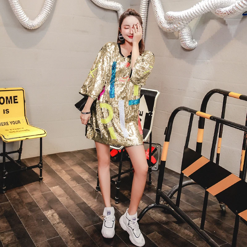 

Sparkling Clothes Women Bar DJ Costume Tops Dress Hip Hop Dance Nightclub Pole Salsa Dress GoGo Dance DS Rave Clothes VDB018