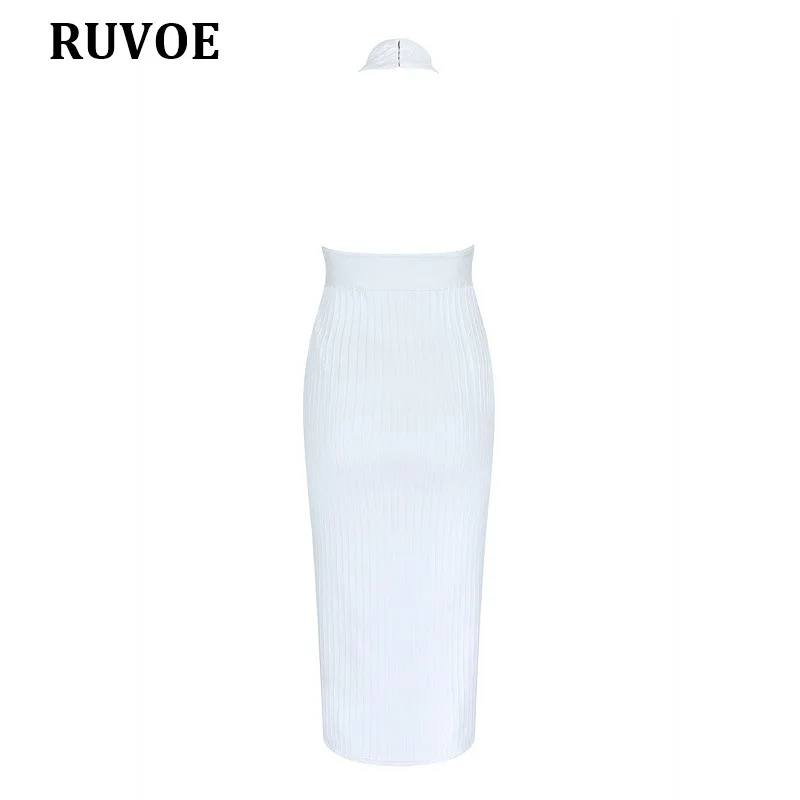 

New White Dress Party 2018 Women Halter Sleeveless Sexy Bodycon Bandage Dress Elegant Skinny Backless Long Dresses Vestido D-24