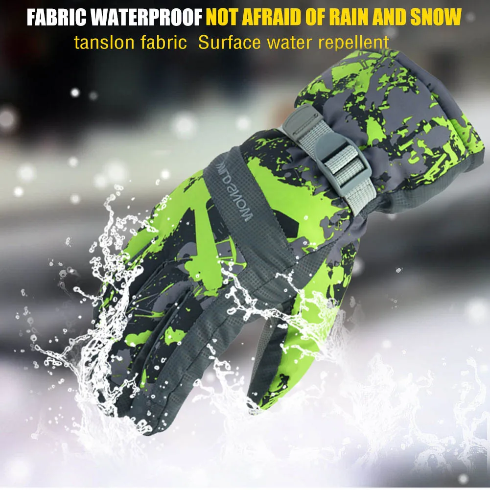 

Adult Winter Warm Ski Gloves Waterproof Windproof Plate Outdoor Sport Skiing Snowboard Finger Anti-Cold Warm Gloves Mittens
