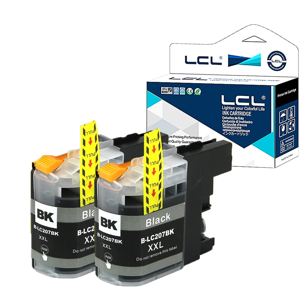 Чернильный картридж LCL LC207 LC207BK XXL LC 207BK 207(2 шт. в упаковке) совместим с Brother
