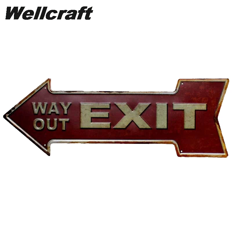 [WellCraft] гараж выход Entrace пляж стрелка знаки настенные таблички плакат Декор для дома Бар Номер Металл живопись HY-1704 - Цвет: YC-613