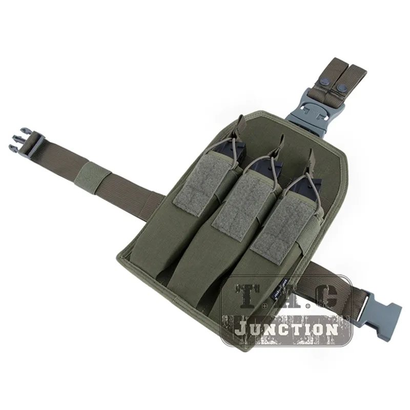 Emerson Тактический тройной EmersonGear страйкбол охота падение ноги SMG журнал Бедро мешок Mag Держатель Перевозчик для MP5/MP7/KRISS