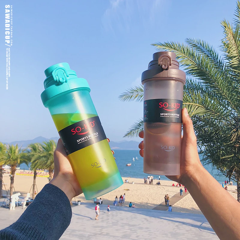 700ml Протеин шейкер бутылка без добавления бисфенола А Бутылки для воды спортивная Фитнес дорожные сумки школьников детская питьевая бутылка для школы на лето