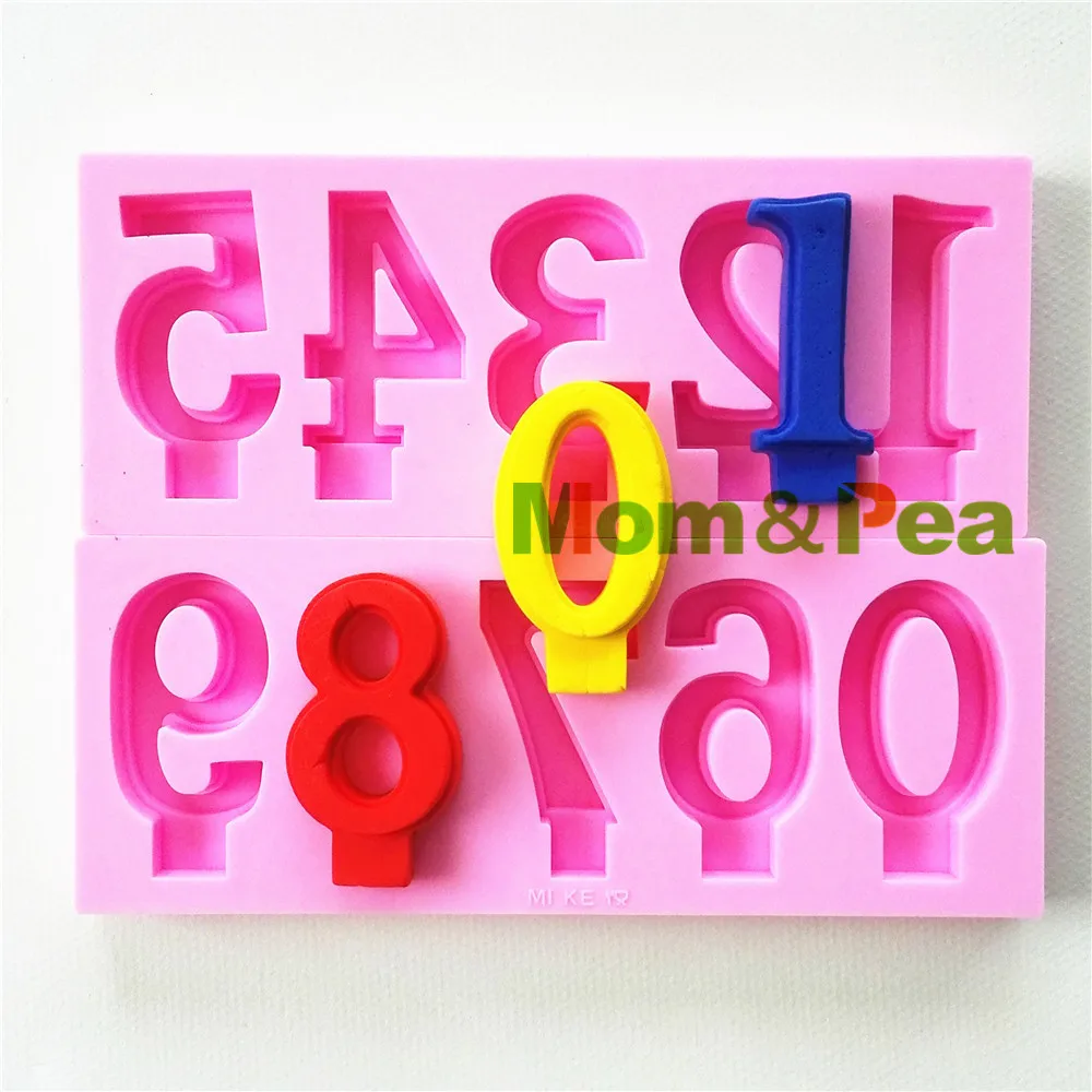

Mom&Pea 0824 Free Shipping 0-9 Numbers Big Shaped Silicone Mold Cake Decoration Fondant Cake 3D Mold Food Grade
