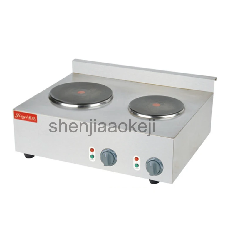 

Double-head cooking stove Stainless Steel Commercial Double Hot Plate for Cooking Electric Stove 2 Burners 220-240v 3600w 1pc
