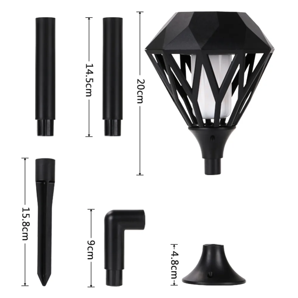 Светодиодный фонарик на солнечной батарее с мерцающим пламенем