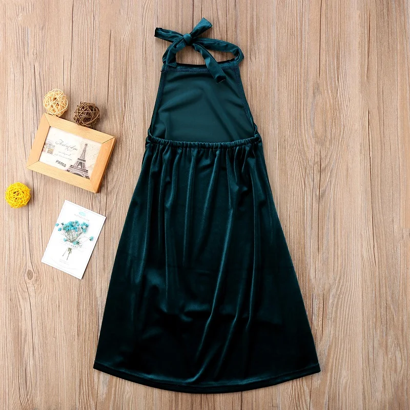 Emmababy Cute Kids Girls Velvet Backless Sleeveless Dress Party Beach Maxi Sundress Summer | Детская одежда и обувь