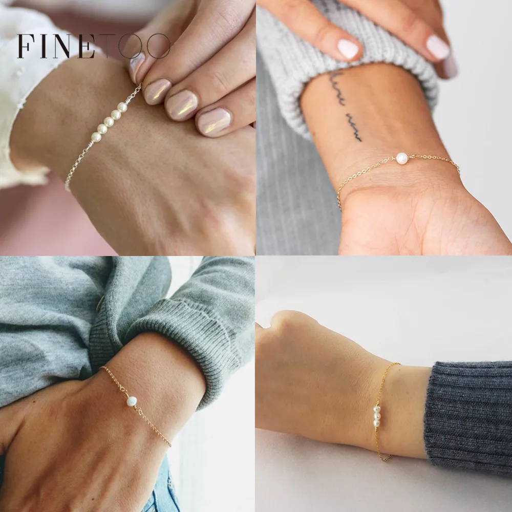 Изящные маленькие пресноводные жемчужные браслеты для женщин модные золотые