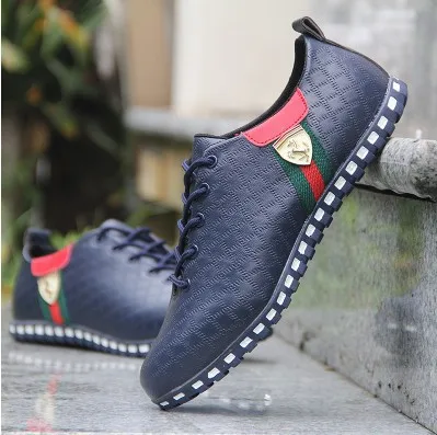1426-dark blue Sycatree Male Leather Casual Shoes for Men Canvas Shoes Outdoor Sneakers Air Mesh Flats Breathable Brand Shoes Plus Size 46 - Цвет: 1426-dark blue