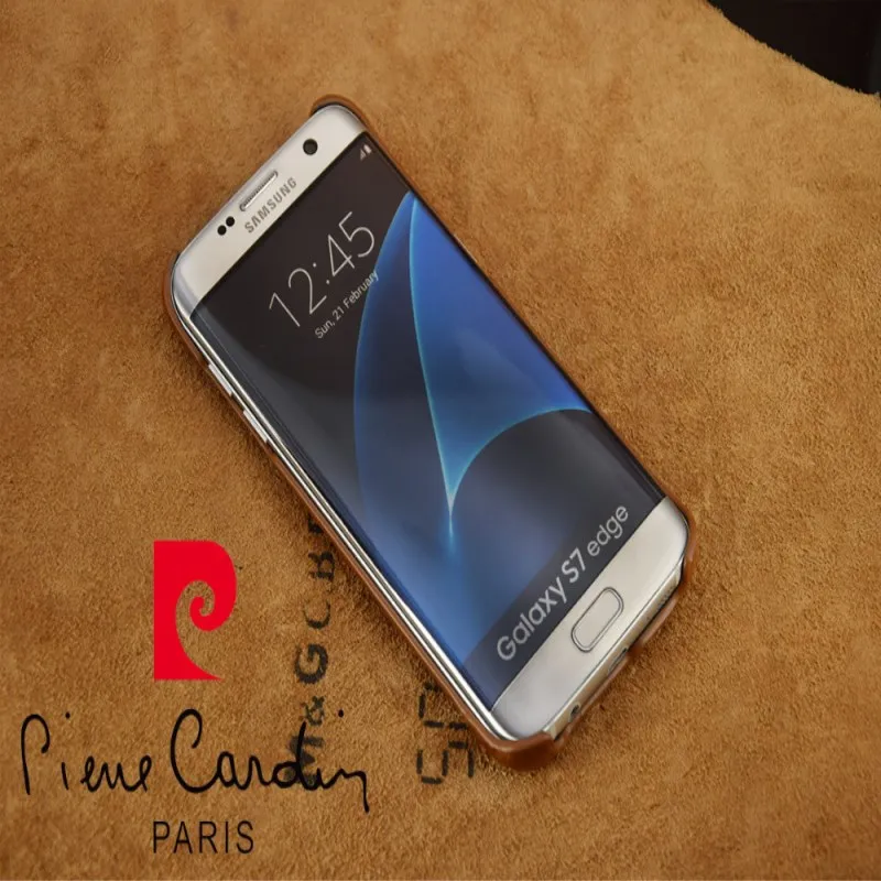 For Samsung Galaxy S7/S7 Edge Pierre Cardin Luxury Genuine Leather PC Back Case Cover Free Shipping |