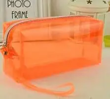 large size orange Пенал для канцелярских принадлежностей прозрачный пенал для ручек студенческий школьный мешок для хранения файлов Органайзер Дамская косметичка подарки S18149 - Цвет: large size orange