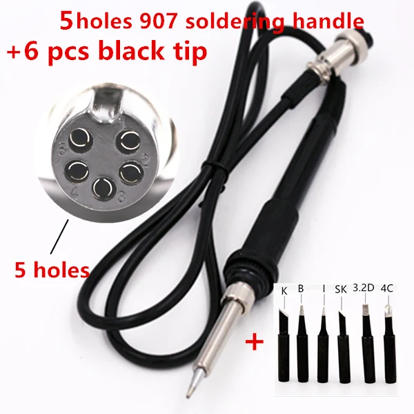 Черная паяльная станция с 5 отверстиями ручка для пайки 6 наконечниками 1 шт.|soldering