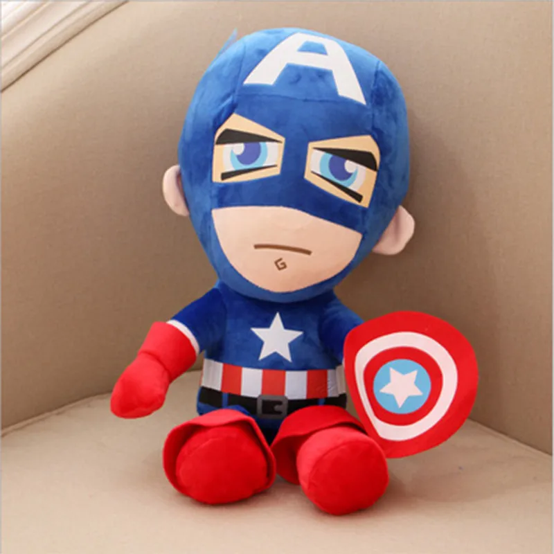 Captain America 25cm Плюшевая игрушка для костюмированной игры Мститель Капитан Америка Капитан подушка в стиле Бэтмена подарок украшение диван аксессуары Мальчики Девочки Подарки - Цвет: Captain America 25cm