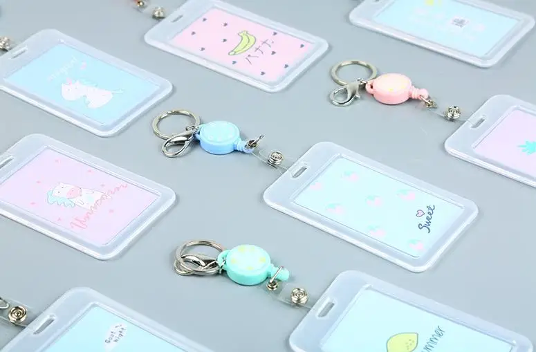 1 шт. Kawaii Единорог кошка фрукты прозрачный банк футляры для идентификационных карт Чехол для карт студенческий Бизнес Кредитные карты сумка канцелярские принадлежности