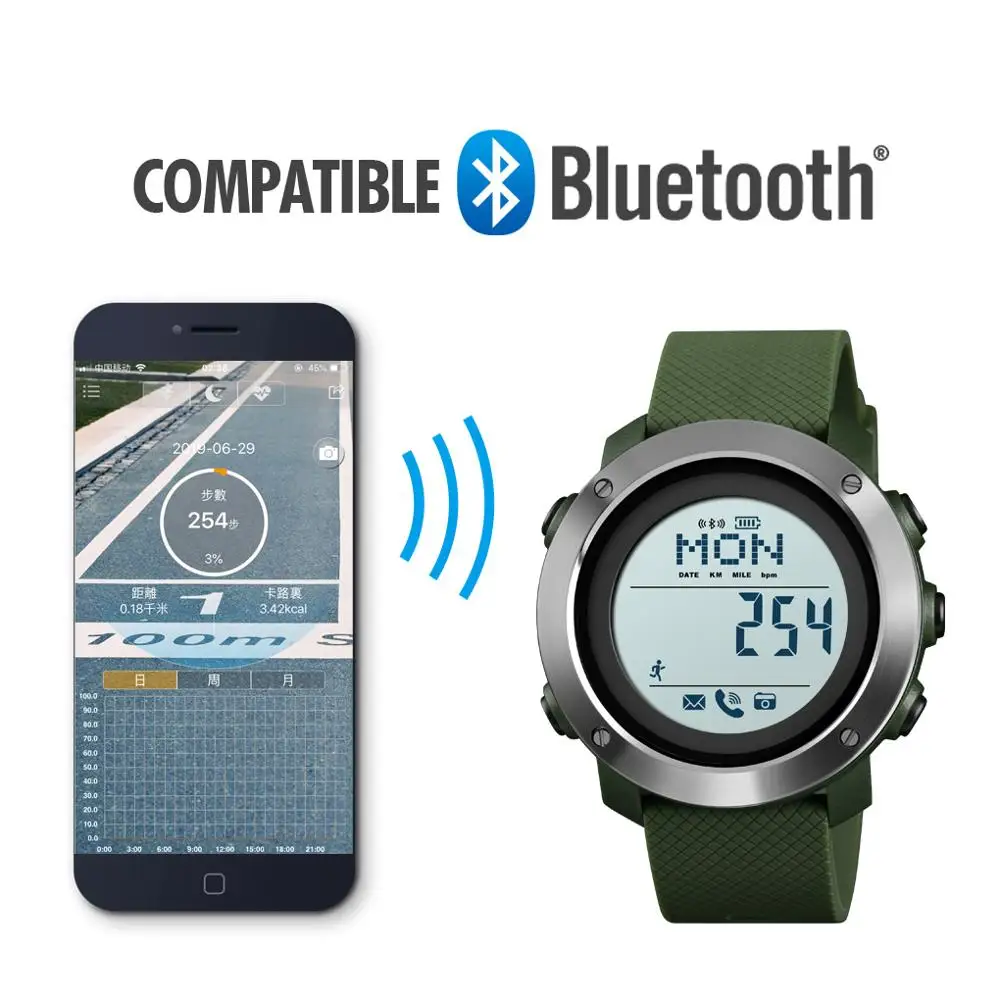SKMEI модные спортивные мужские Смарт часы Life водонепроницаемые Bluetooth магнитные