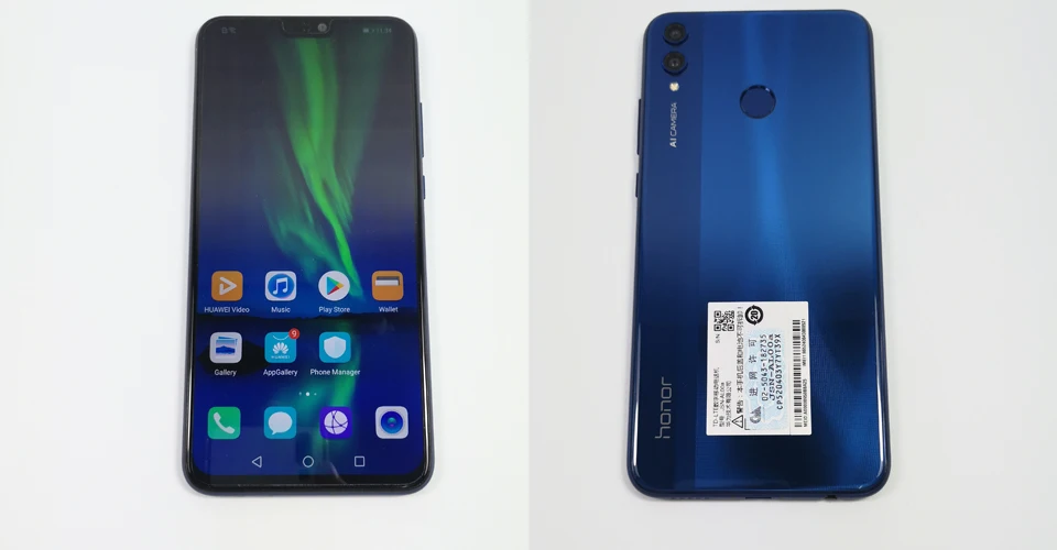 Honor 8X мобильный телефон 6,5 дюймов экран 3750 мАч батарея Android 8,2 двойная задняя камера 20 МП многоязычный смартфон