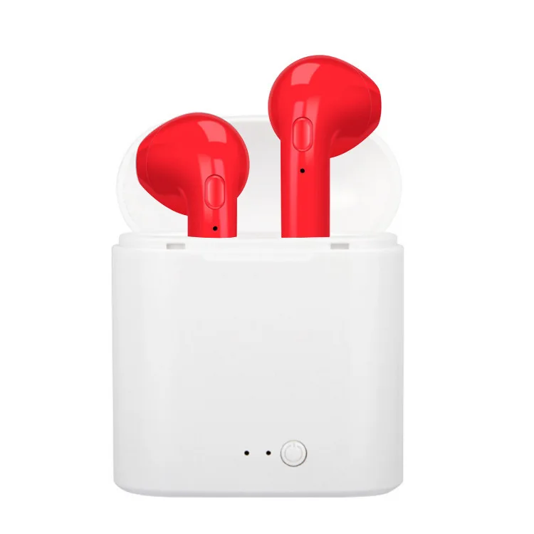 I7S Red With Box I7s TWS Спортивная bluetooth-гарнитура со стерео беспроводным микрофоном, беспроводная гарнитура, наушники для iPhone X, смартфона, Huawei, Xiaomi - Цвет: I7S Red With Box