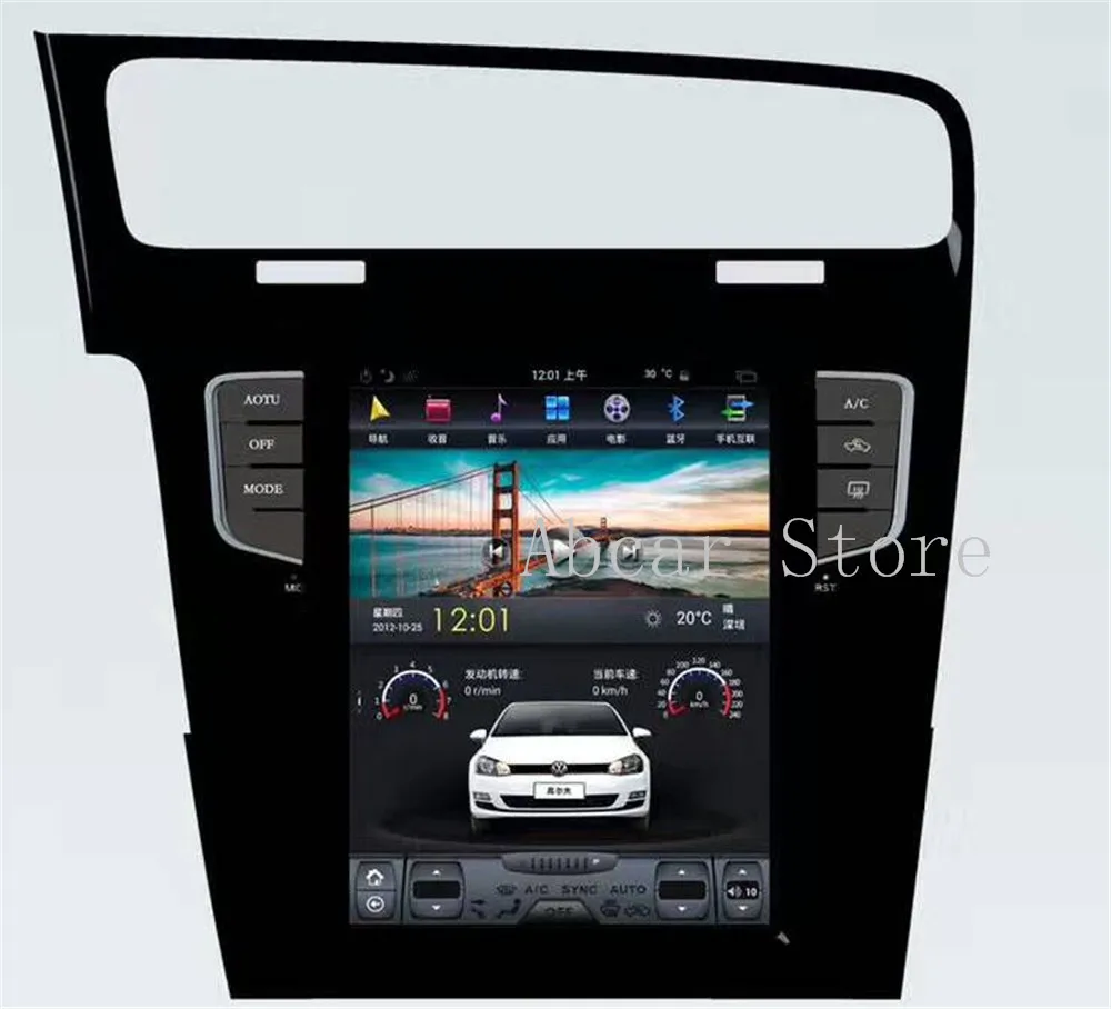 10,4 ''Tesla стиль Android 8,1 автомобильный dvd-плеер gps навигация для Volkswagen GOLF 7 2013- стерео радио авто головные уборы ips PX6