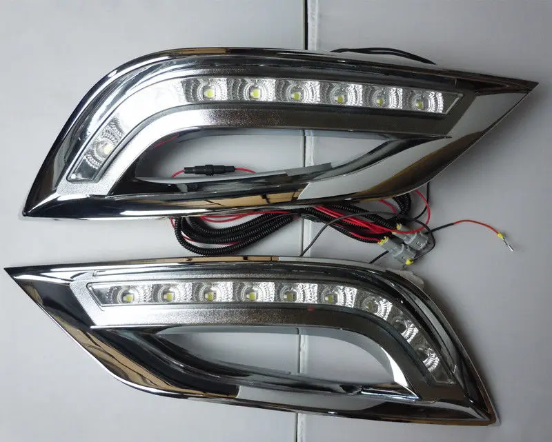 2Pcs White LED Daytime Running Fog Lights Lamp DRL For Hyundai Sonata 2011-2012 with Amber Turn Signal Light | Автомобили и