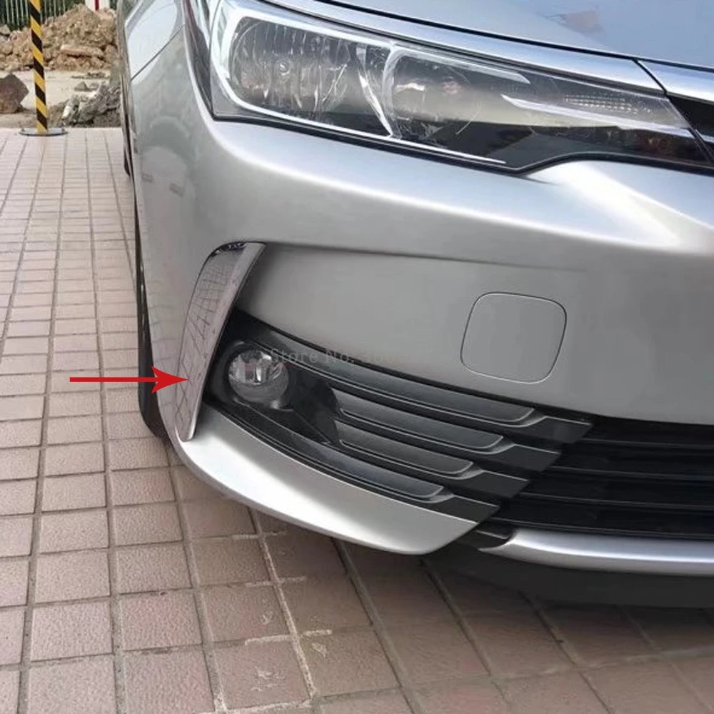 Для Toyota Corolla 2017 лицевая сторона Хромированная передняя фара противотуманный
