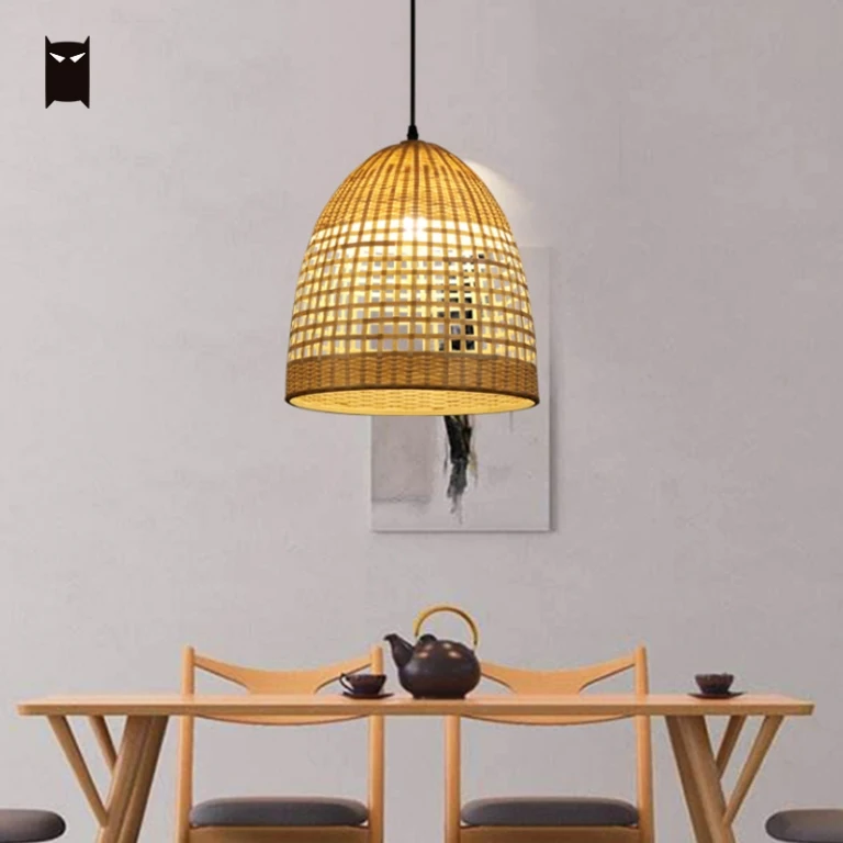 Новинка плетеная корзина из ротанга с бамбуком абажур подвесной светильник в
