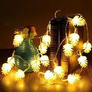 Тёплый белый На батарейках 10 светодиодный s 20 светодиодный s 40 светодиодный s Pinecone светодиодный гирлянды для сада, Нового года, свадьбы, вечеринки, Рождества, праздника - Испускаемый цвет: Тёплый белый