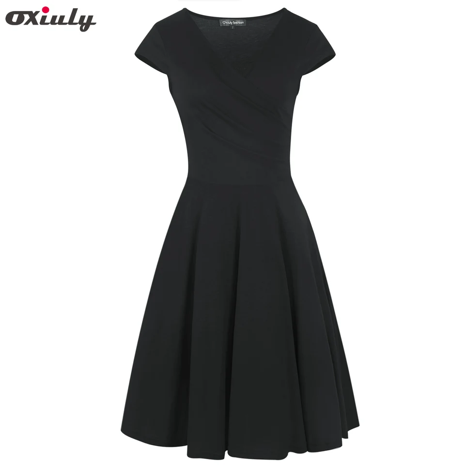 Oxiuly женское винтажное Плиссированное летнее платье-туника Pinup офисное