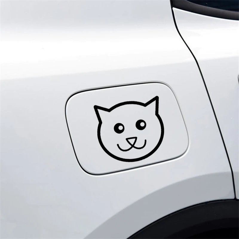 

YJZT 11.5CM*10.7CM Cat Face Vinyl Decal Funny Car Sticker Black Silver C10-02475